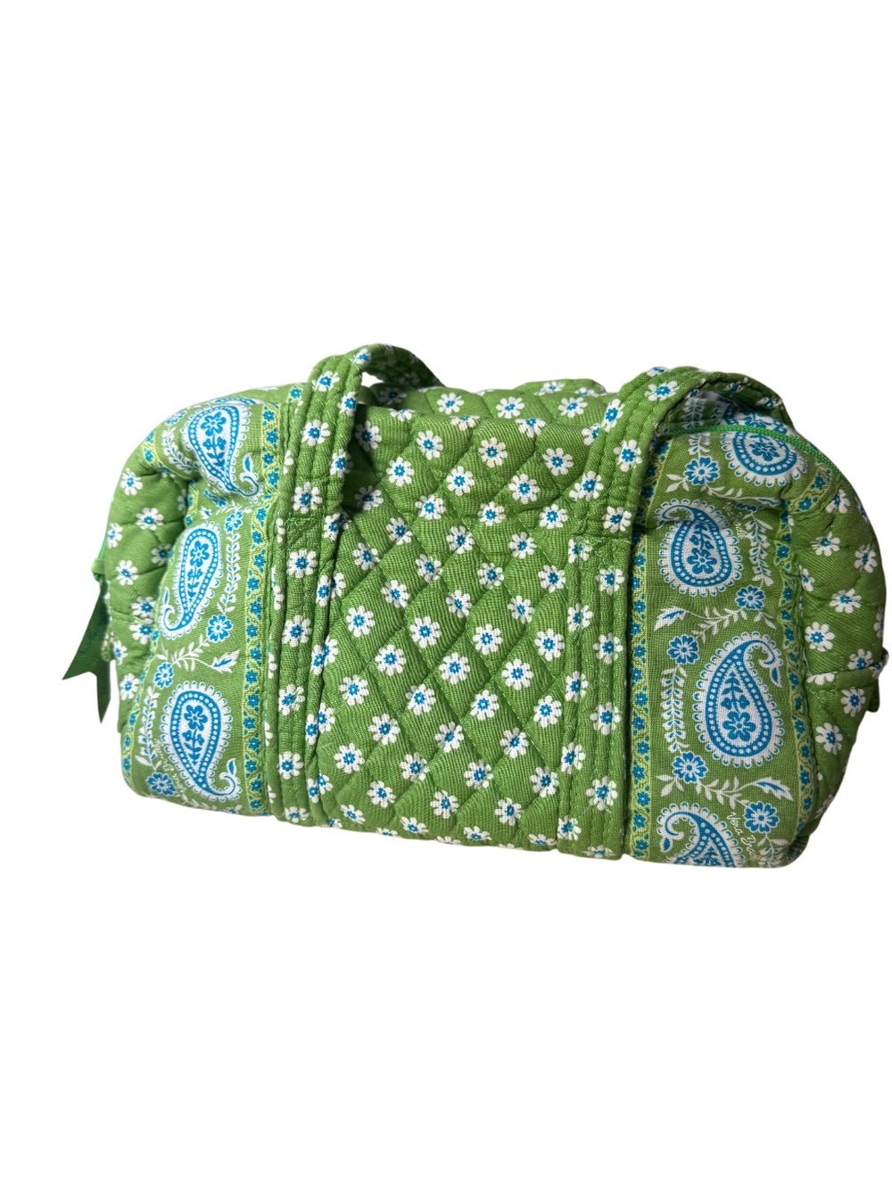 Vera Bradley Green Quilted Paisley & Daisy Travel Duffel